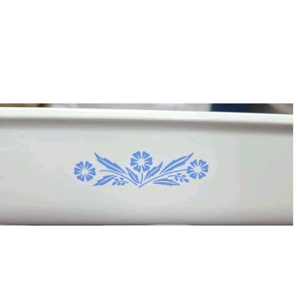 Vintage Corning Ware P-76 Roaster Pan Blue Cornflower White 17.5 Inch USA